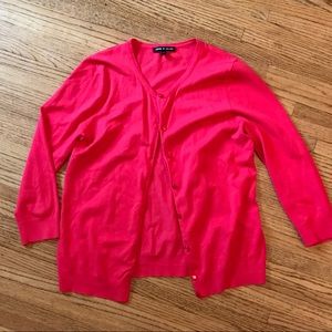 Red 3/4 sleeve cardigan